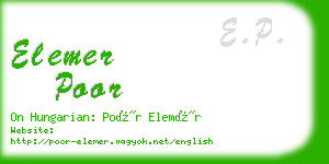 elemer poor business card